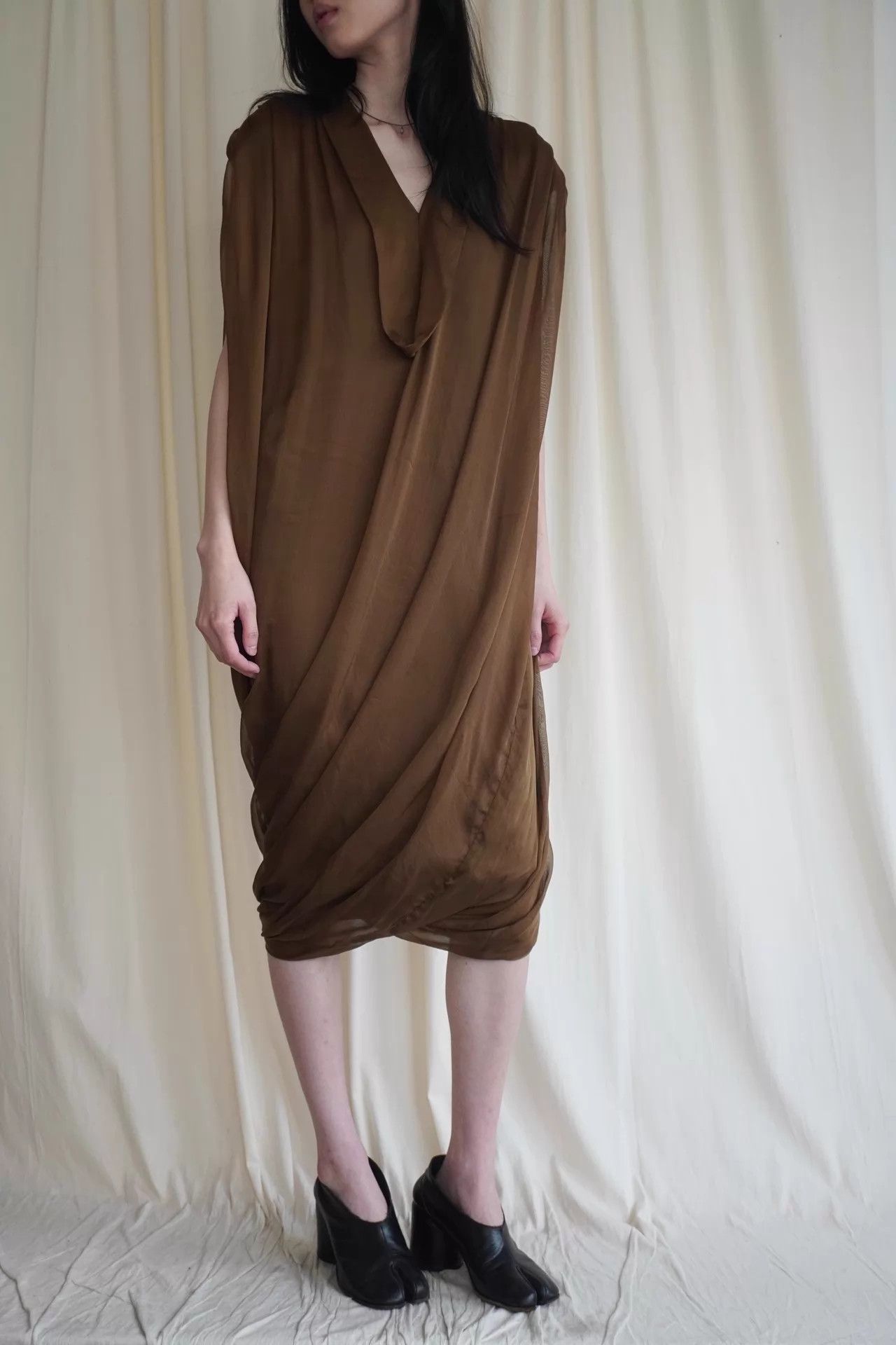 Lanvin LANVIN 1990s Early Rare Silk Double Layer Dress Size S / US 4 / IT 40 - 4 Thumbnail