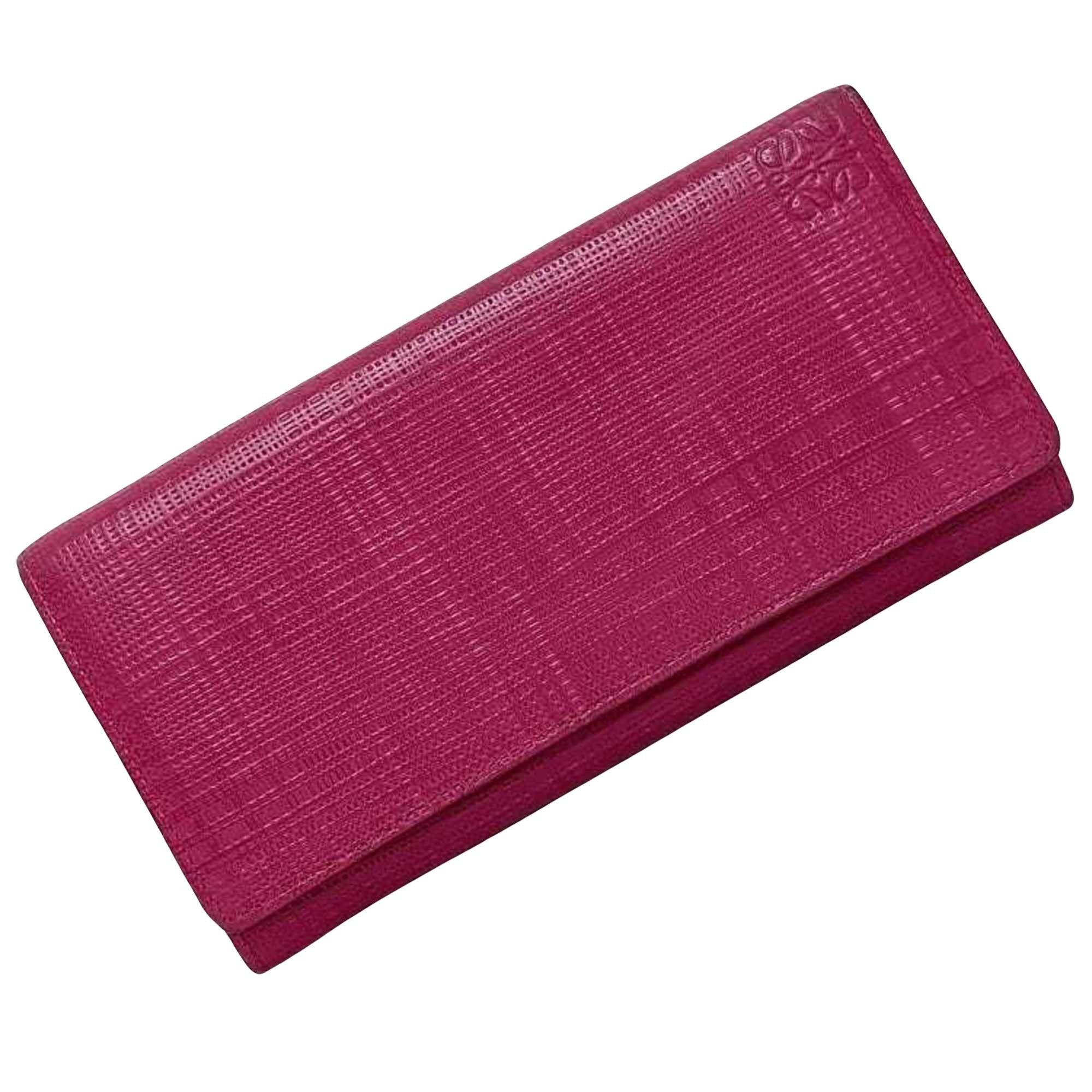 image of Loewe Linen Wallet in Pink, Women's