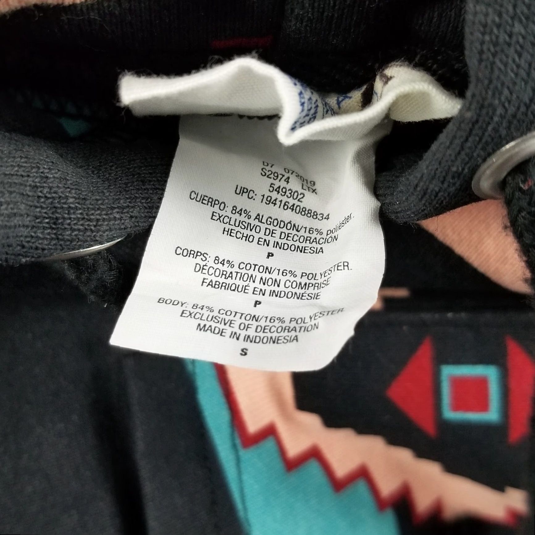 Champion Champion Sweatshirt Hoodie Mens Small Reverse Weave Aztec Geometric Multicolor - Aztec Western - 90s? (If decade applicable) Mens Size US S / EU 44-46 / 1 - 6 Thumbnail