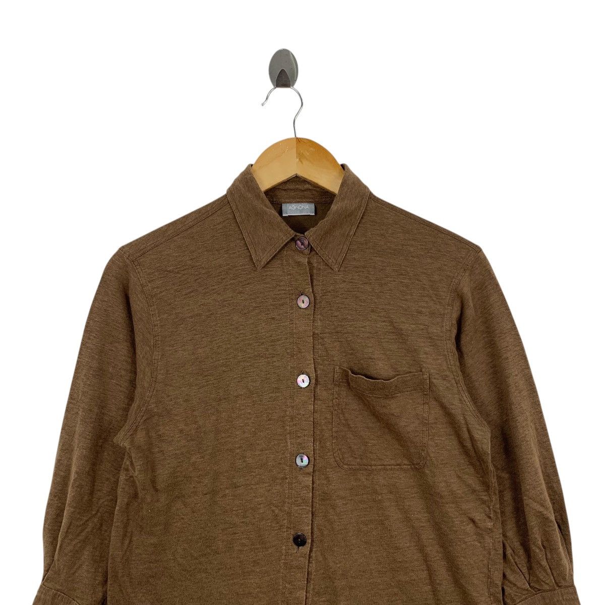 Agnona Vintage AGNONA Linen Button Up Plain Shirt Size S / US 4 / IT 40 - 2 Thumbnail