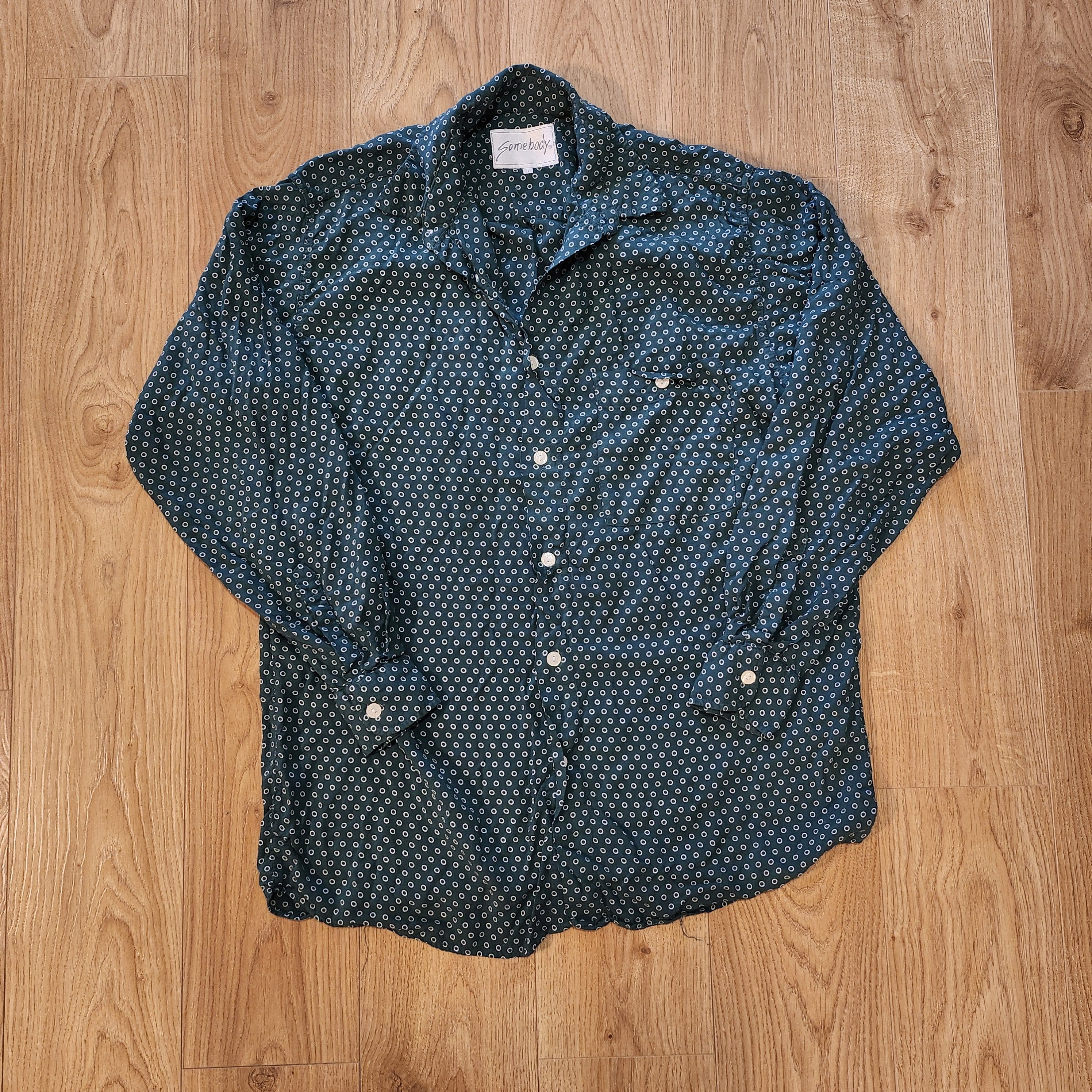 Other × Vintage 80's Green Circles Shirt Size US L / EU 52-54 / 3 - 1 Thumbnail