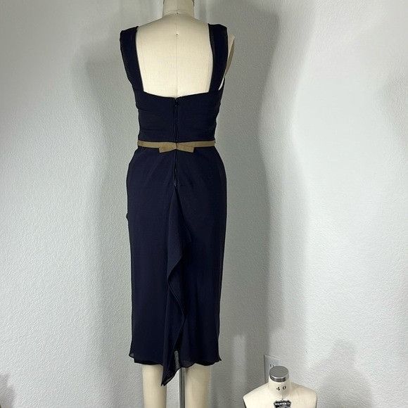 Roland Mouret Roland Mouret Draped Belted Pleated Midi Ruffle Hem Dress Size M / US 6-8 / IT 42-44 - 6 Thumbnail