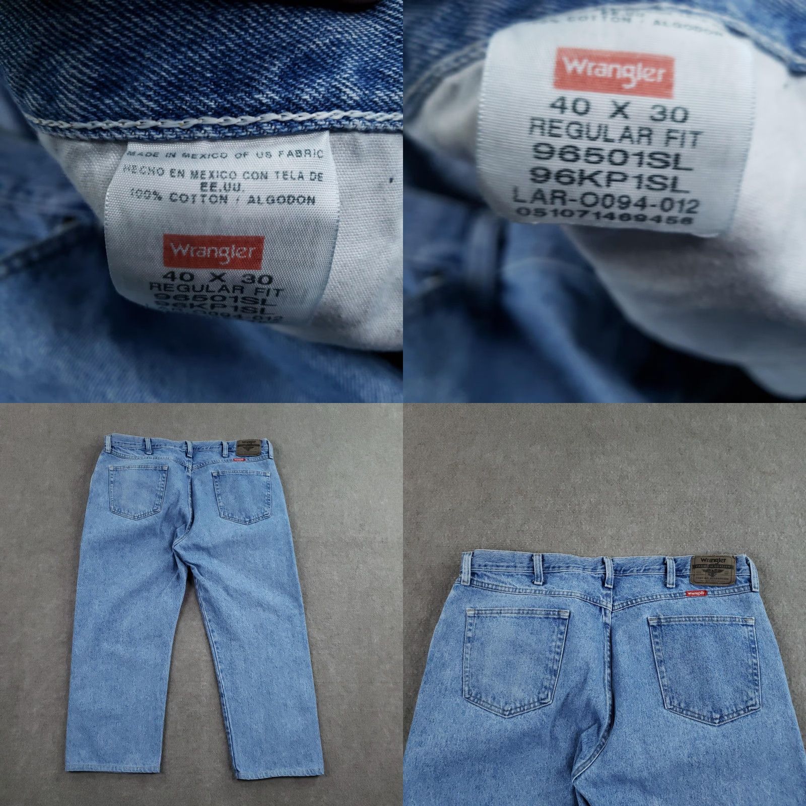 Wrangler VINTAGE Wrangler Regular Fit Jeans Mens 40x30 Blue Straight Leg Denim 38x24 Size US 40 / EU 56 - 9 Thumbnail