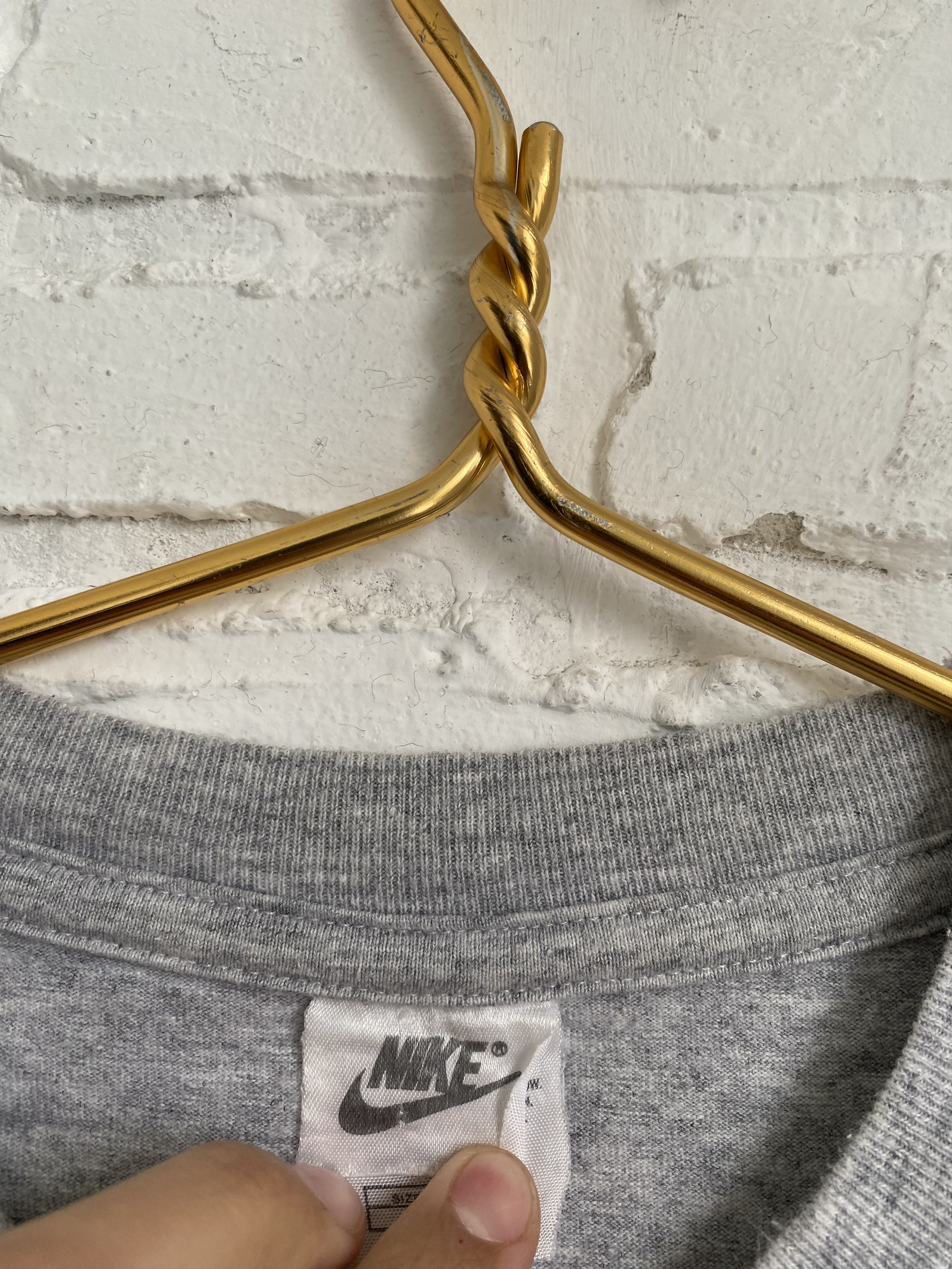 Nike × Vintage Vintage 90s Nike embroidered flame logo t-shirt Size US L / EU 52-54 / 3 - 4 Thumbnail