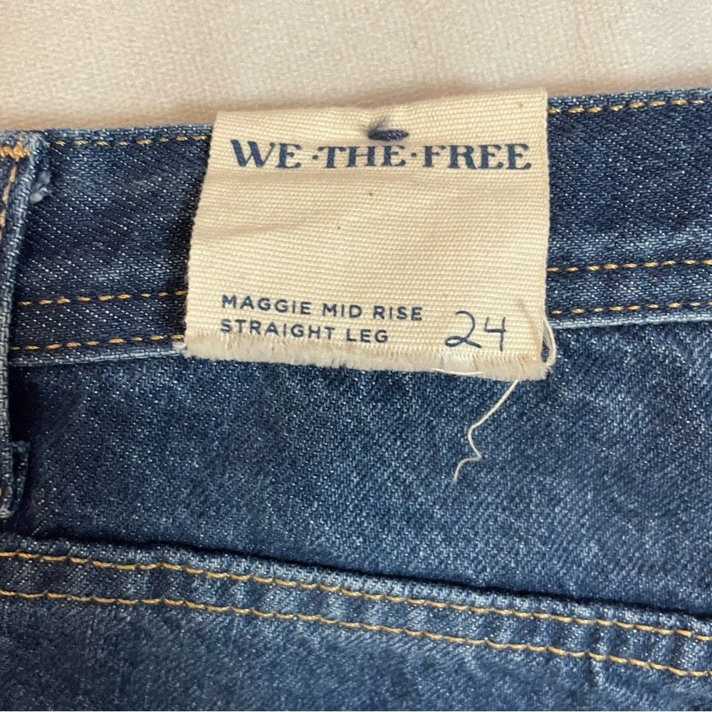 Free People NWT New Free People Maggie Mid Rise Straight Jeans Size 24 Size 24" / US 00 / IT 34 - 7 Thumbnail