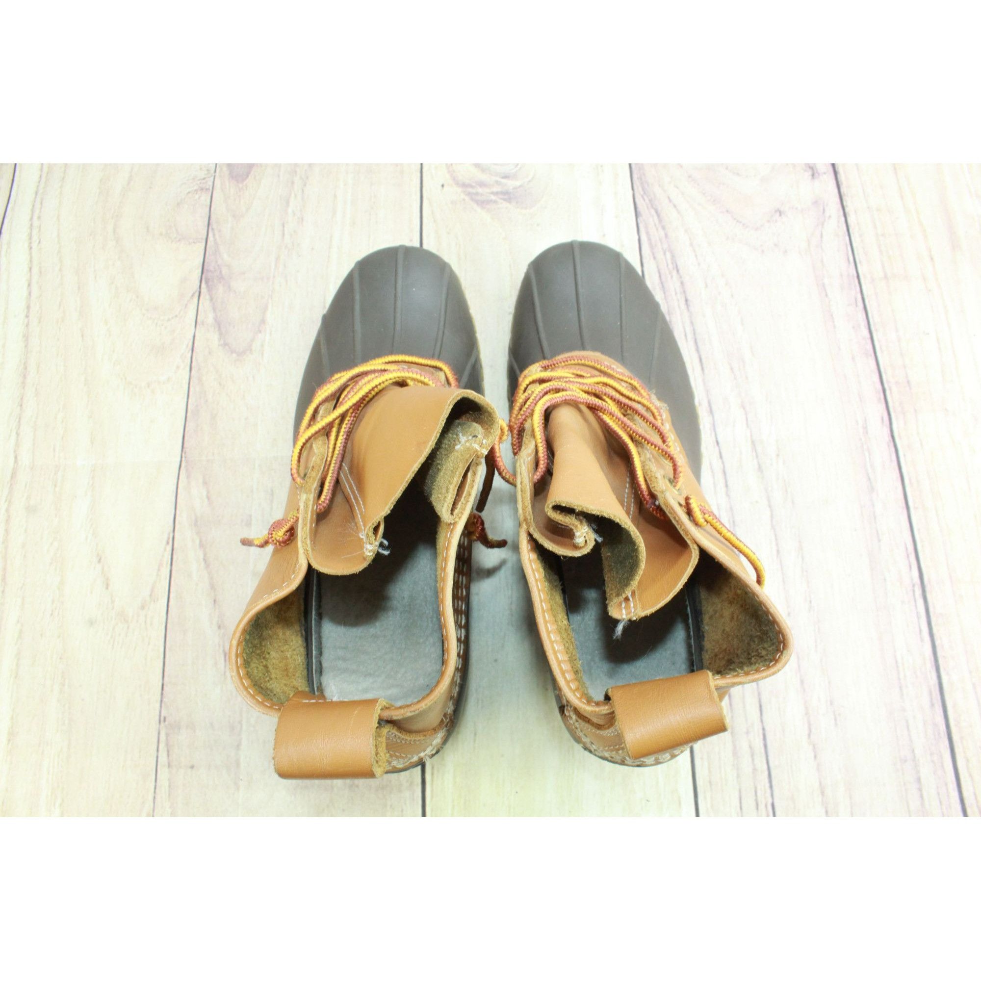 L.L. Bean × Leather LL Bean Women's Lace Up Unlined Ankle Duck Boots Size US 8 / IT 38 - 7 Thumbnail
