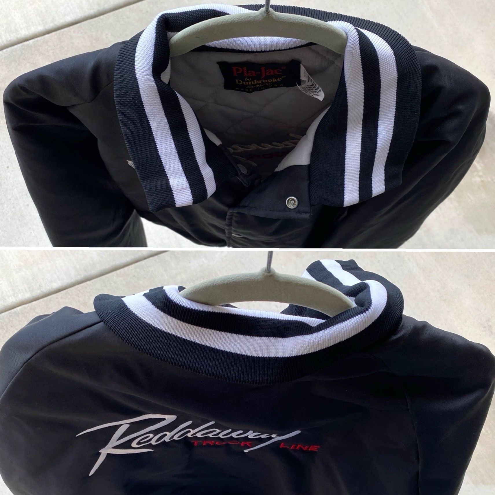 Dunbrooke VINTAGE Pla-Jac Dunbrooke Reddaway Truck Line Bomber Varsity Jacket Black XL Mens Size US XL / EU 56 / 4 - 7 Thumbnail