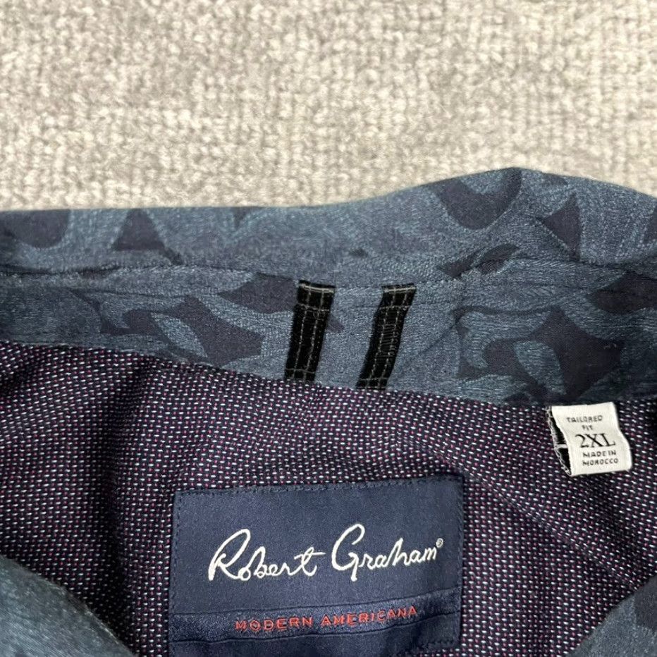 Robert Graham ROBERT GRAHAM Shirt Mens XL/2XL Tailored Blue Paisley Button Down Preppy Party Size US XXL / EU 58 / 5 - 2 Thumbnail