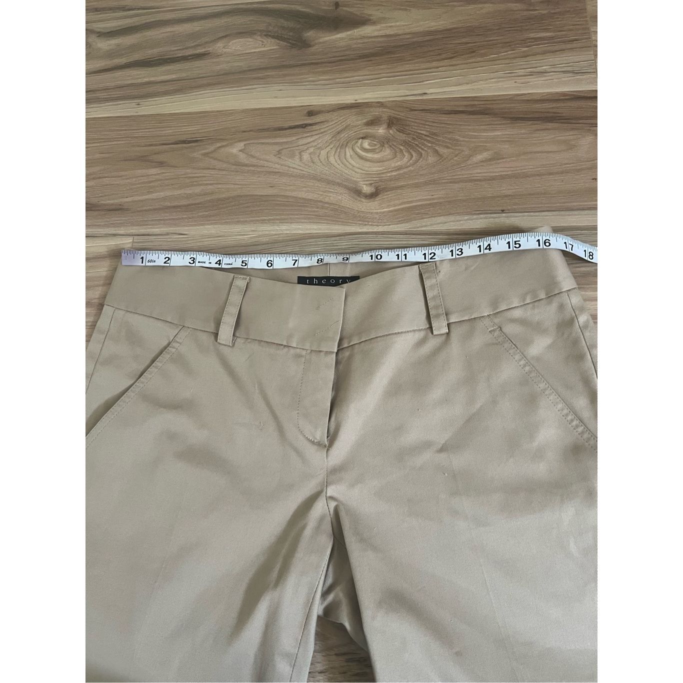 Theory THEORY Low-Rise Beige Cotton Twill Flare Leg Pants w/ Pocket Size 34" / US 12 / IT 48 - 7 Thumbnail