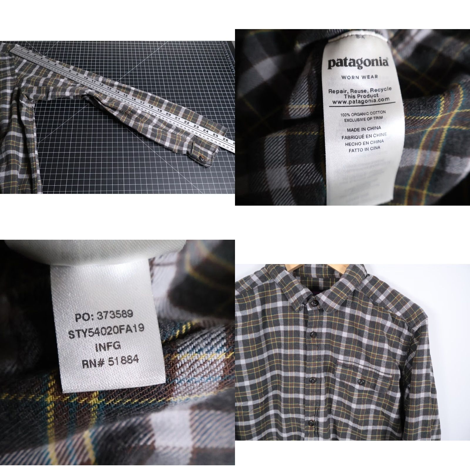 Patagonia Patagonia Shirt XL Men Brown Gray Plaid Organic Cotton Fjord Flannel Button-Up Long Sleeve Collared Trail Workwear Vintage No Size US XL / EU 56 / 4 - 8 Thumbnail