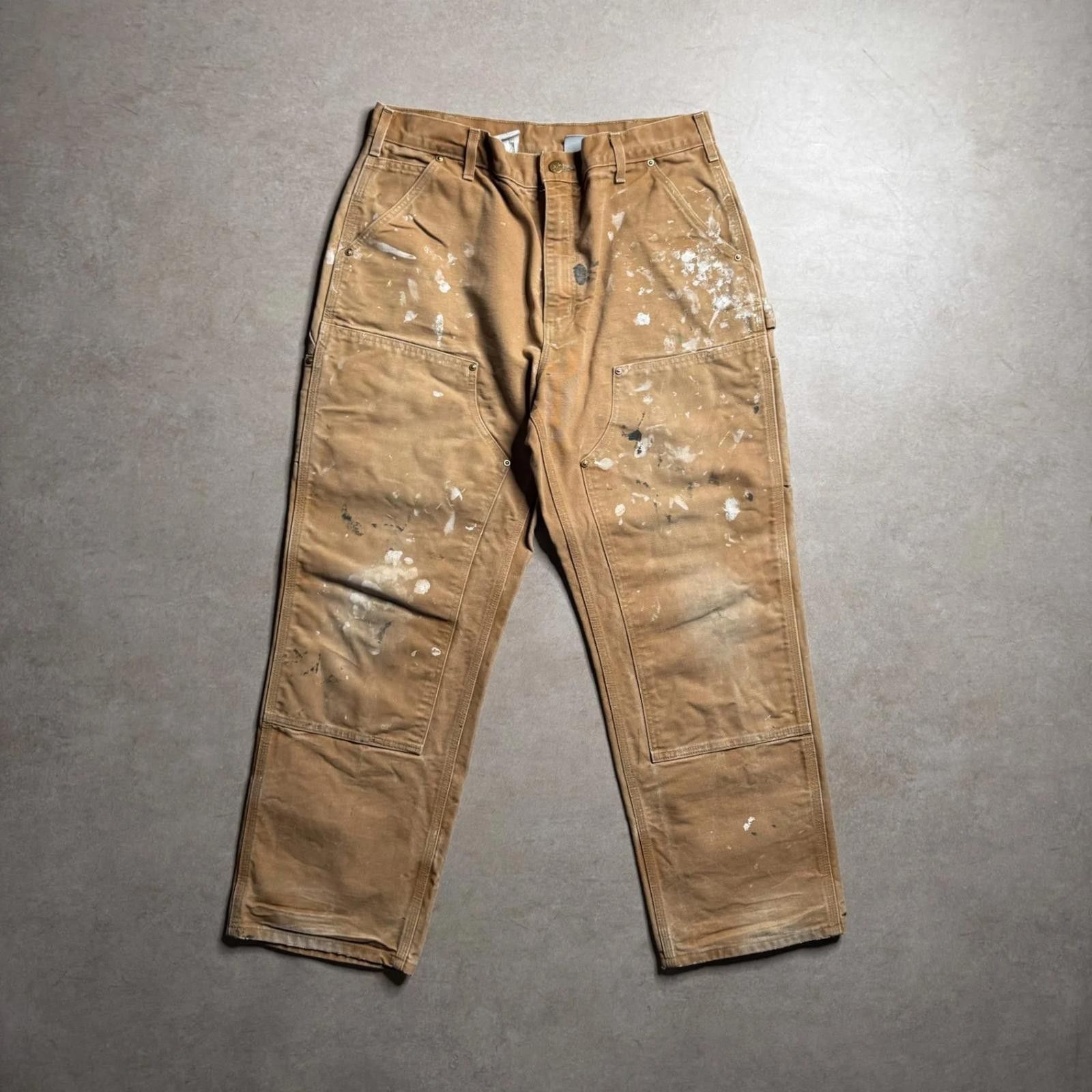 Carhartt Vintage Carhartt Tan Double Knee Pants - 36x30 Size US 36 / EU 52 - 1 Thumbnail