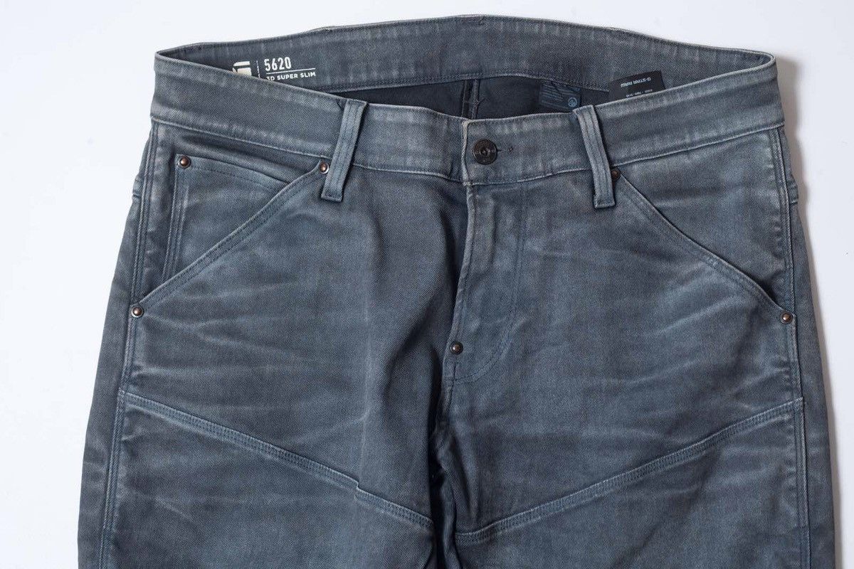 G-Star G-STAR RAW Mens 5620 3D Super Slim W34 L34 Gray Biker Denim Size US 34 / EU 50 - 2 Thumbnail