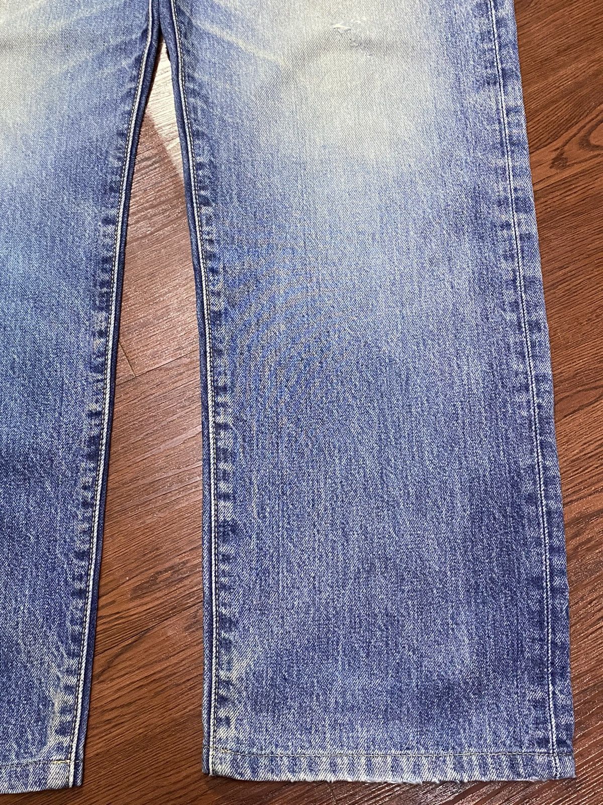 Japanese Brand Vintage Uniqlo Blue Wash Patched Distressed Loose Jeans Size US 36 / EU 52 - 10 Thumbnail
