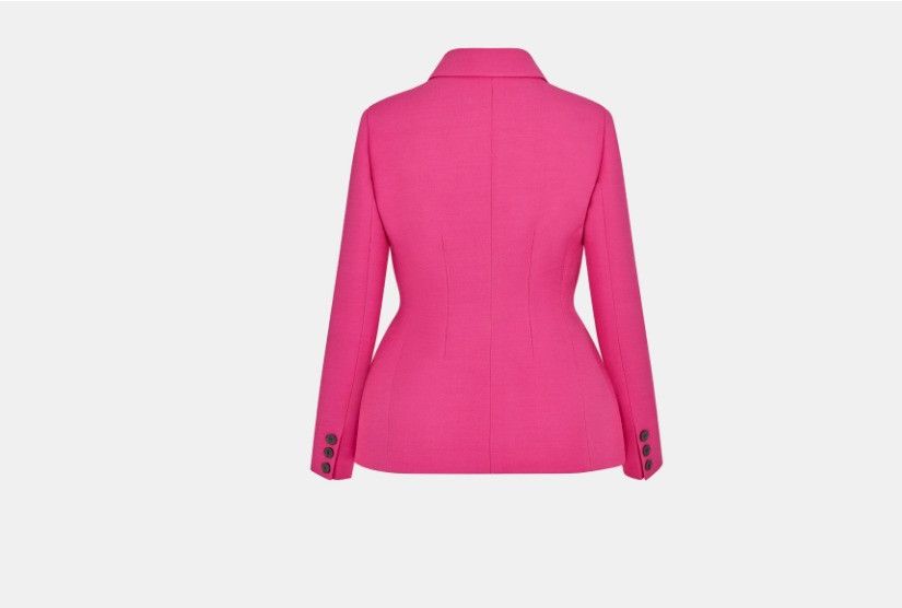 Dior o1w1db10325 411V3 Fitted Jacket in Passion Pink Size L / US 10 / IT 46 - 2 Thumbnail