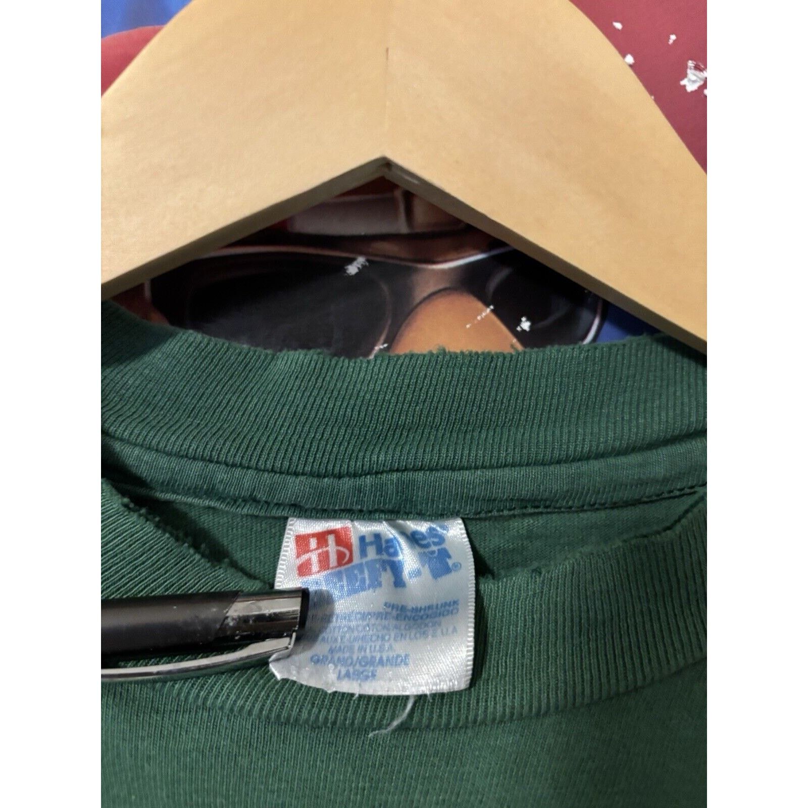 Other vintage shredded faded single stitched 80s green L shirt Size US L / EU 52-54 / 3 - 4 Thumbnail