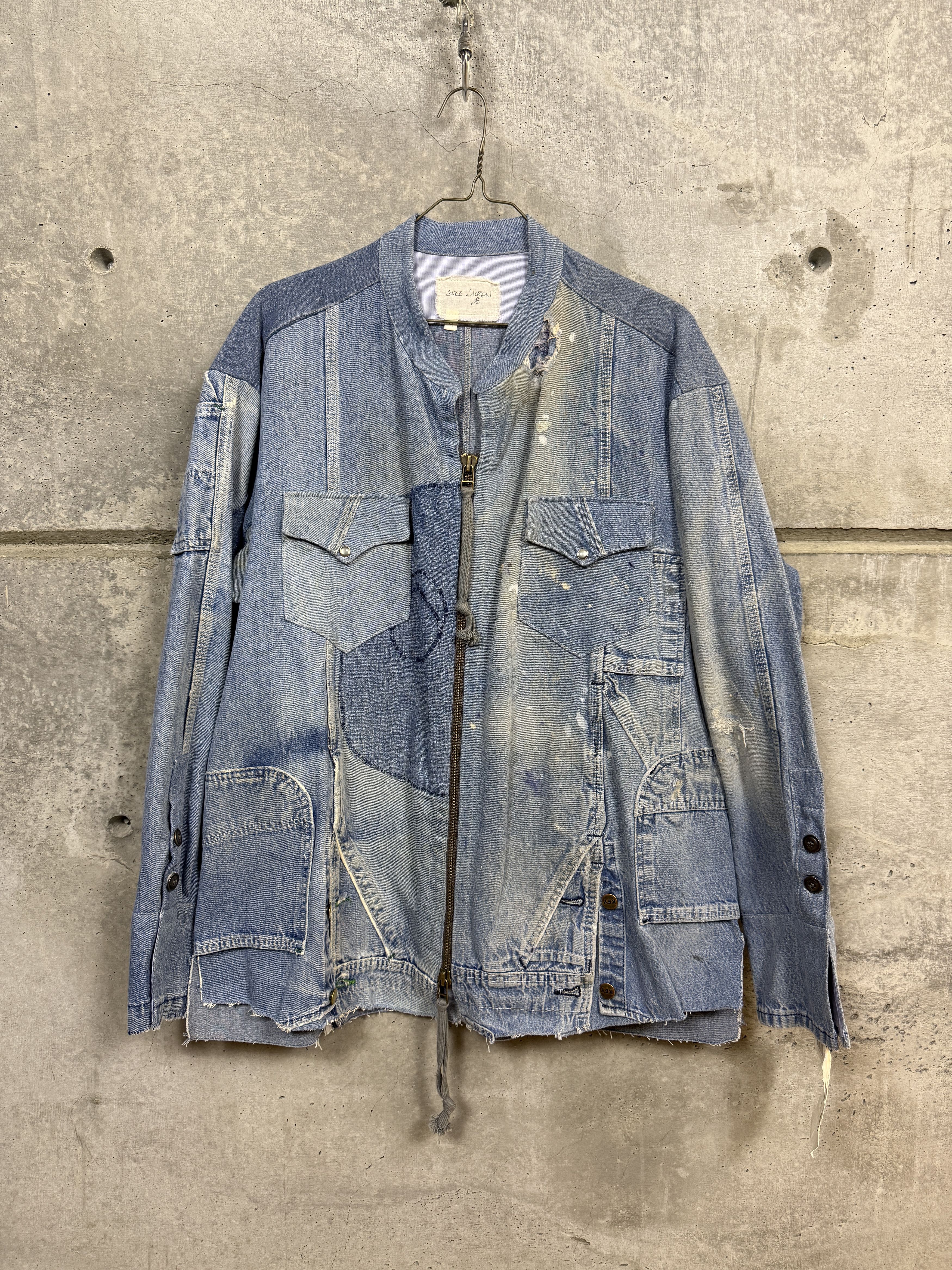 Greg Lauren デニムジャケット MIXED DENIM TRUCKER DENIM BLUE – Greg Lauren