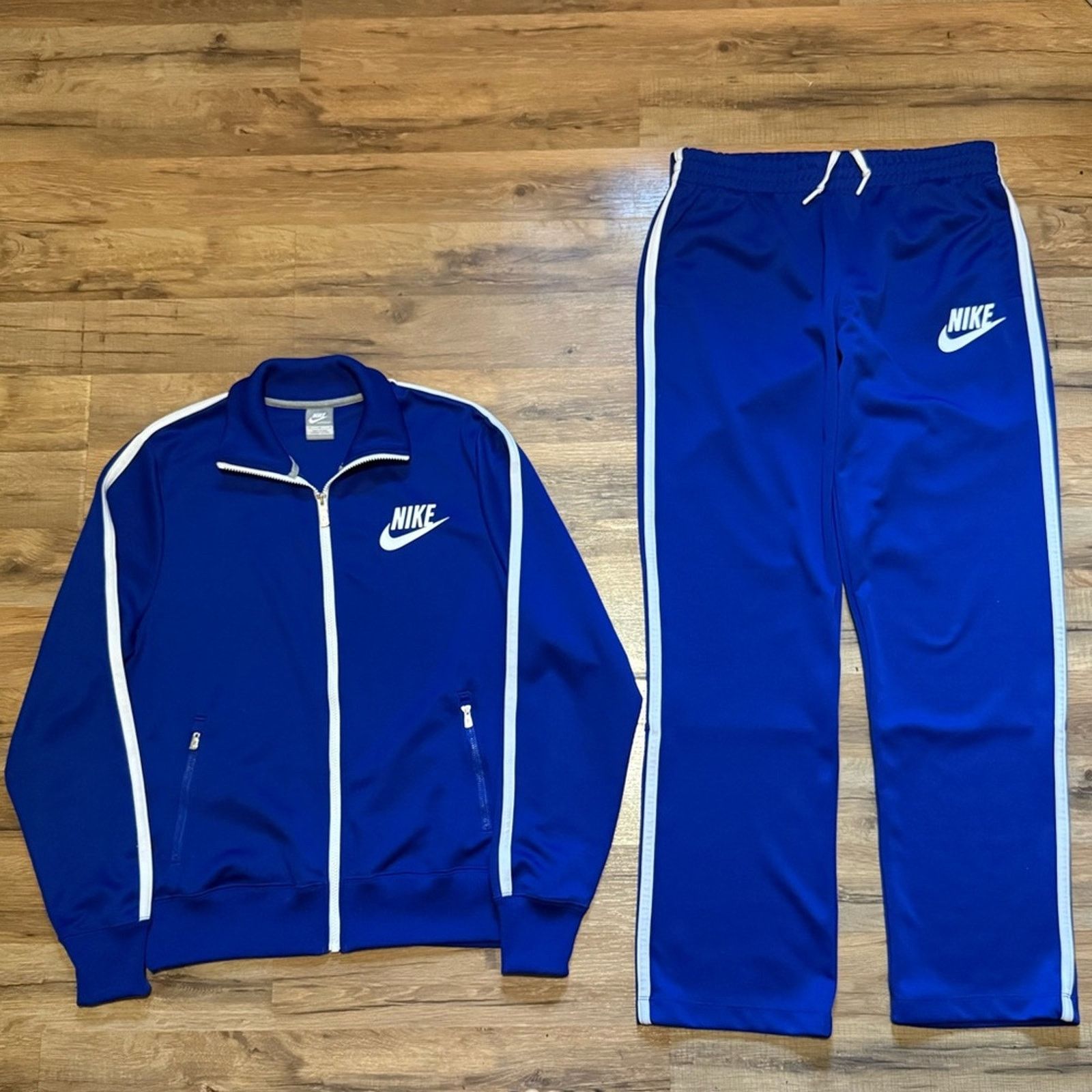 Nike Y2K Nike Zip Up Sweatpants Matching Set Sweatsuit Royal Blue Size US M / EU 48-50 / 2 - 4 Thumbnail
