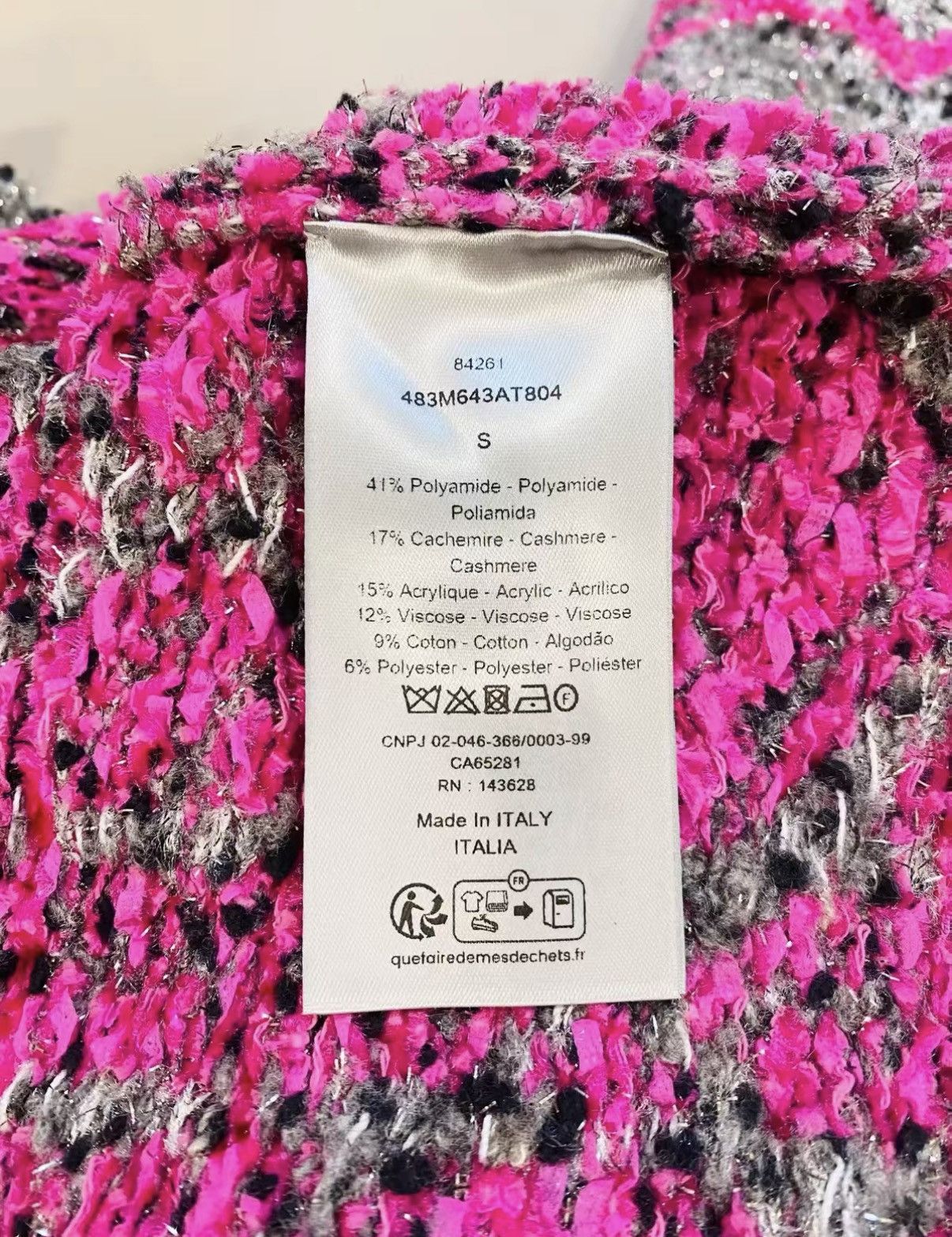 Dior Dior Magenta & Grey Cannage Knit Sweater J33 Size S / US 4 / IT 40 - 6 Thumbnail