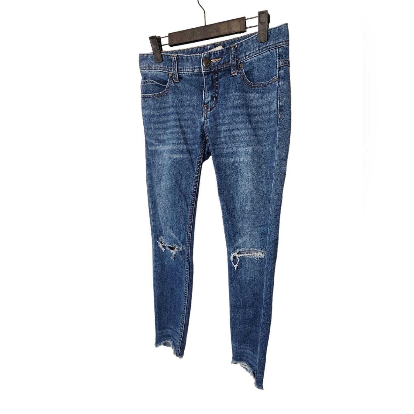 Free People Free People busted knee frayed ankle skinny jeans 25 Size 25" / US 0 / IT 36 - 4 Thumbnail