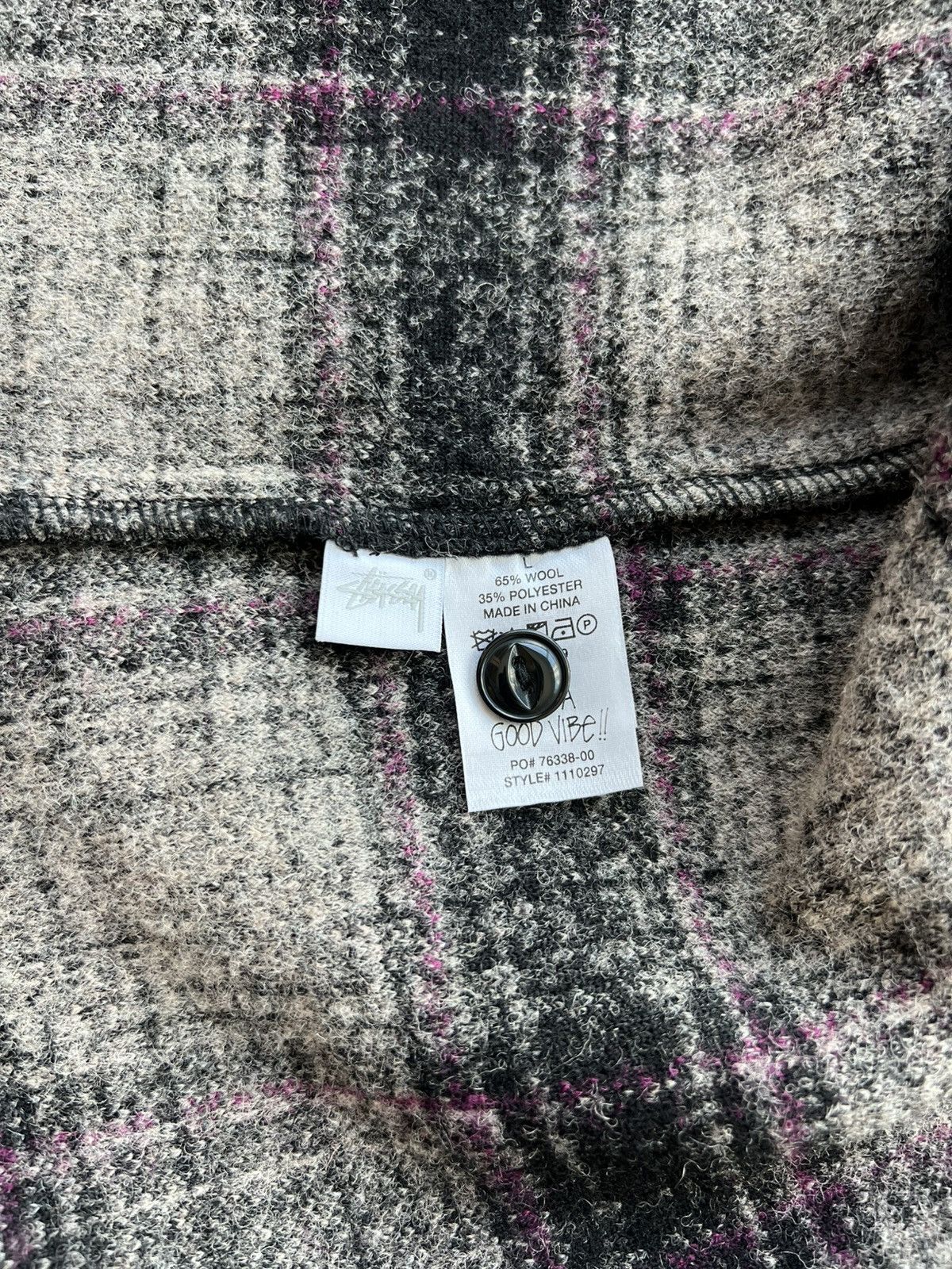 Stussy Stussy Wool Plaid Zip Shirt Jacket Lilac Size US L / EU 52-54 / 3 - 12 Thumbnail