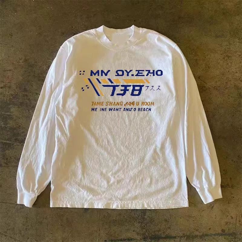 Vintage White washed retro car print long-sleeved T-shirt Size US M / EU 48-50 / 2 - 2 Thumbnail
