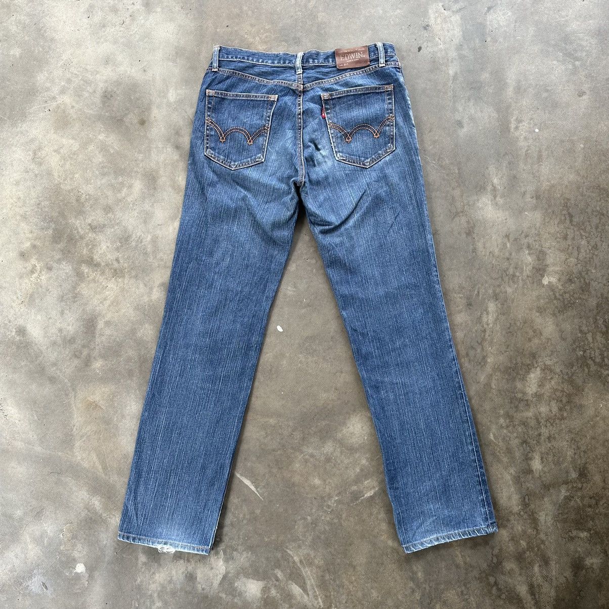 Japanese Brand Vintage Edwin Distressed Faded Denim Jean Pant W32 Size US 32 / EU 48 - 9 Thumbnail