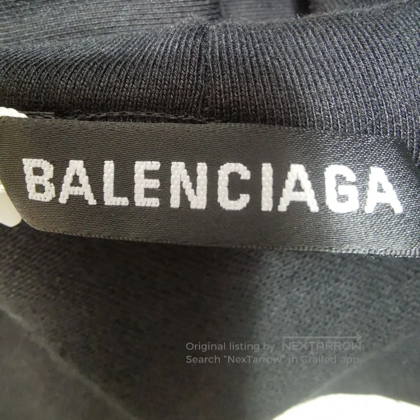 Balenciaga Balenciaga Black 'CREW' Logo Cotton Hoodie S. Size S / US 4 / IT 40 - 5 Thumbnail