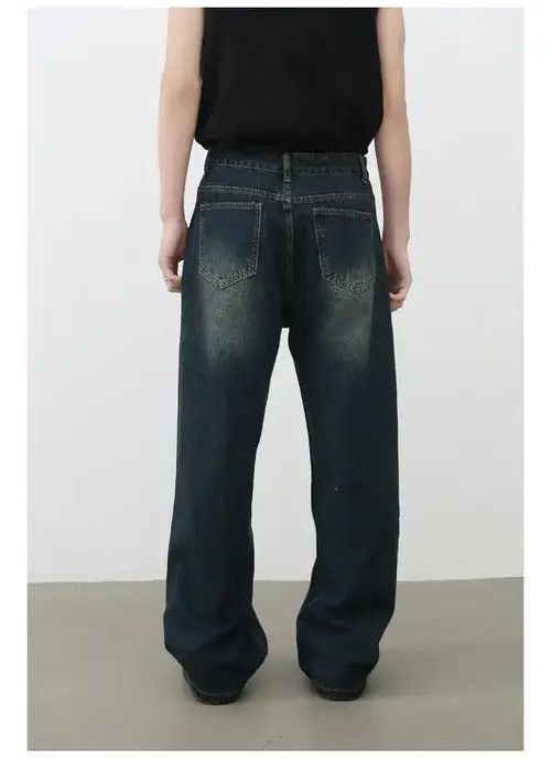 Jean American high street retro men's straight loose ripped jeans Size US 32 / EU 48 - 5 Thumbnail
