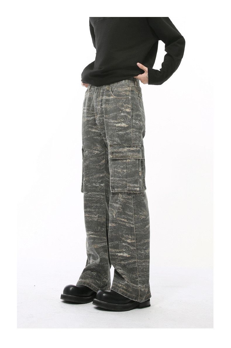 Japanese Brand × Jean Street distressed large pocket cargo camouflage slim jeans Size US 32 / EU 48 - 4 Thumbnail
