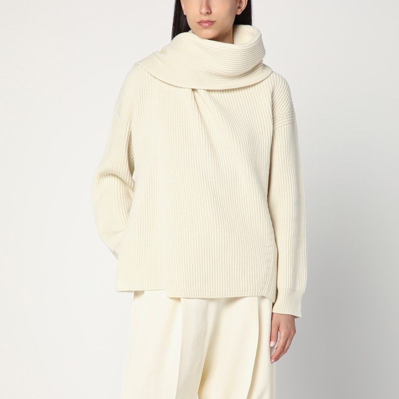 Jil Sander Jil Sander Ivory Sweater In Wool With Scarf Size S / US 4 / IT 40 - 1 Thumbnail
