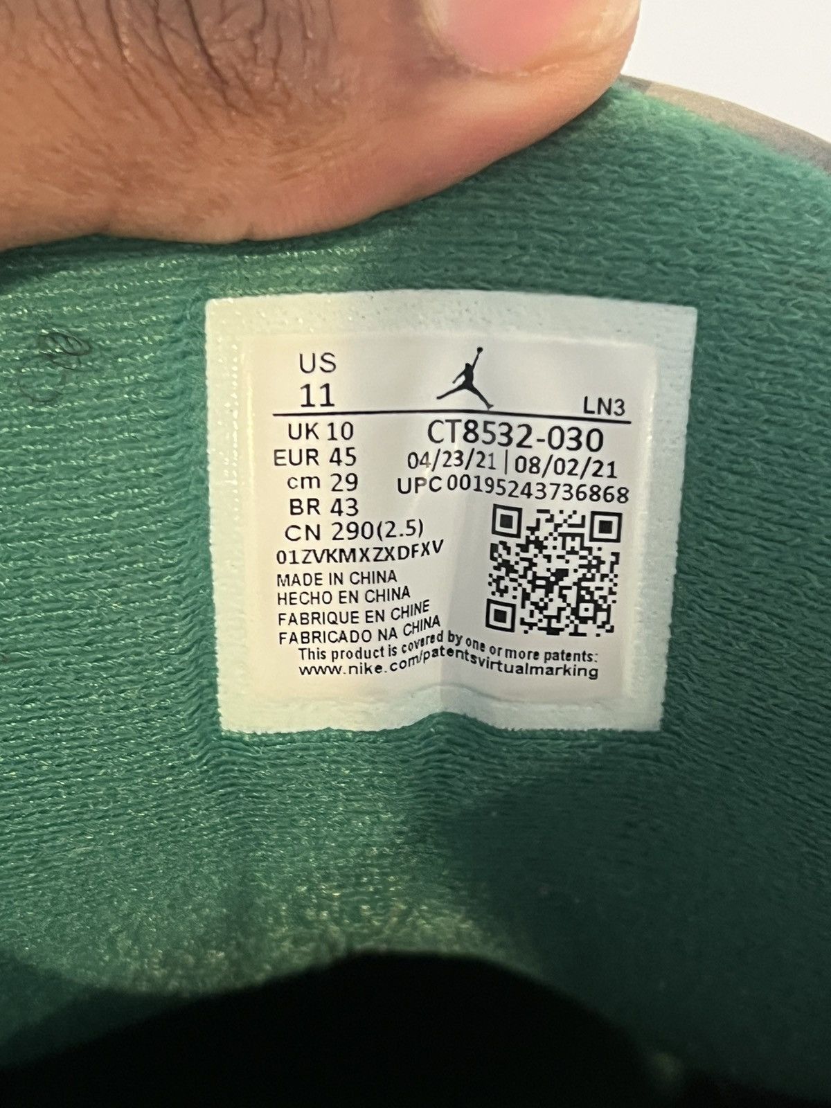 Jordan Brand Jordan 3 Retro Pine Green Size US 11 / EU 44 - 7 Thumbnail