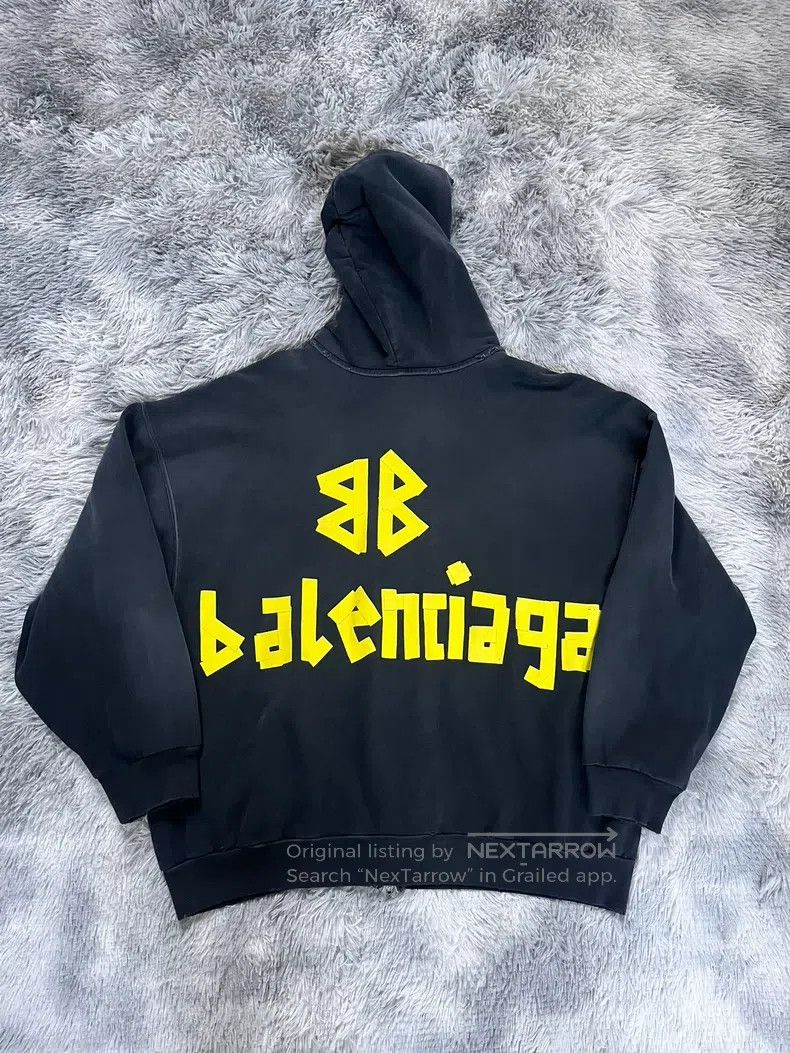 Balenciaga Balenciaga Logo Letter Decal Faded Hoodie Size US XXS / EU 40 - 3 Thumbnail