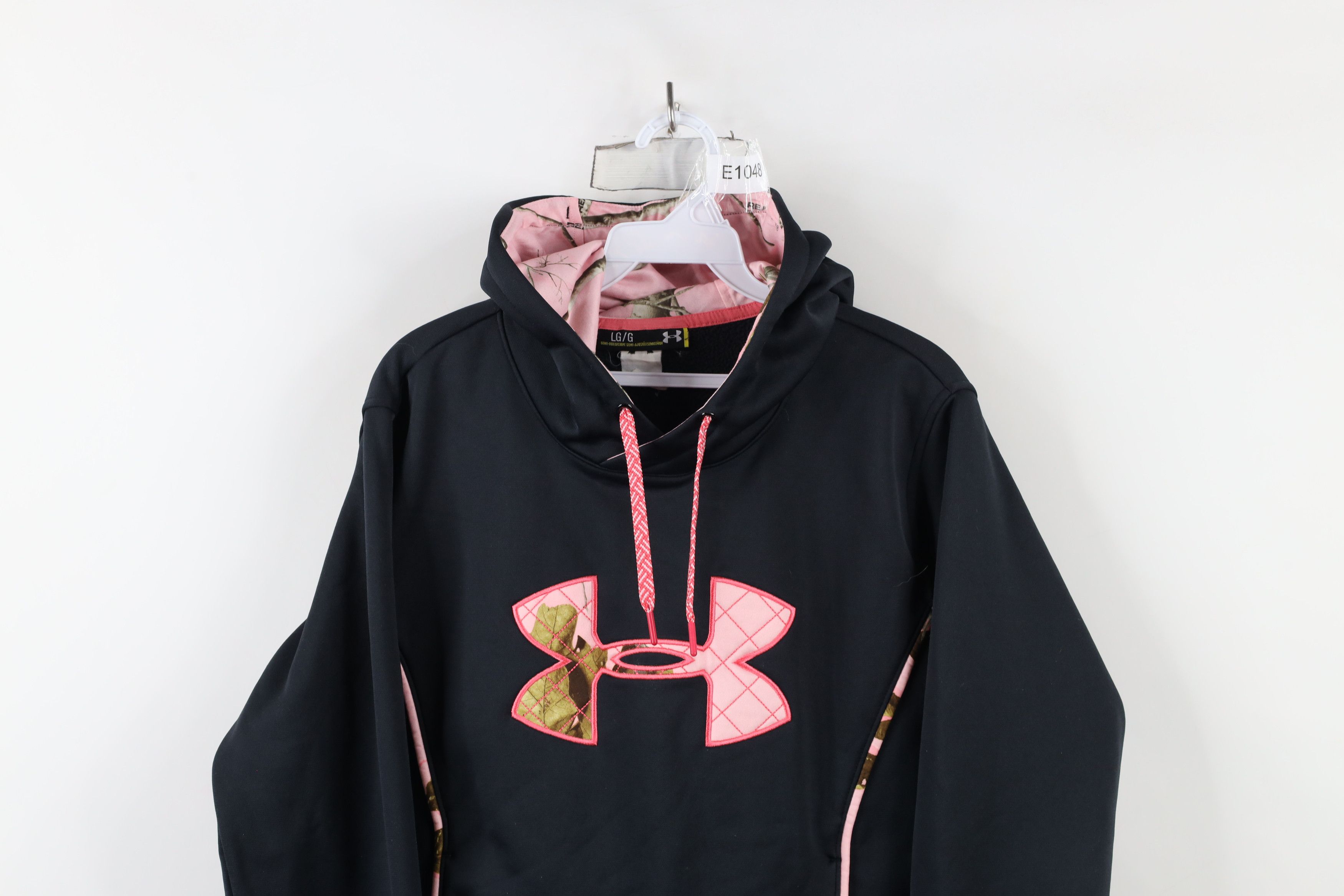 Under Armour × Vintage Under Armour Storm Fitted Big Logo Camouflage Hoodie Black Size L / US 10 / IT 46 - 2 Thumbnail