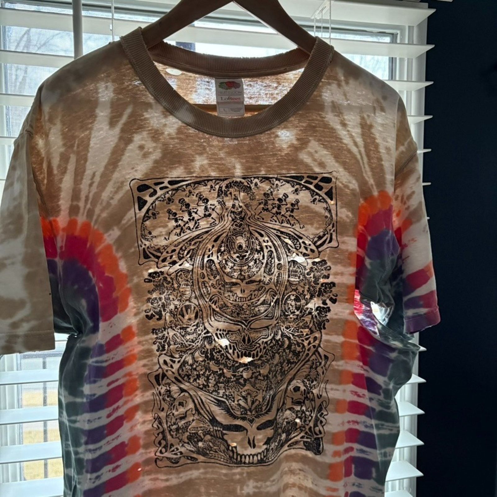 Vintage Grateful Dead T-Shirt Men's Size L Skull Thrashed