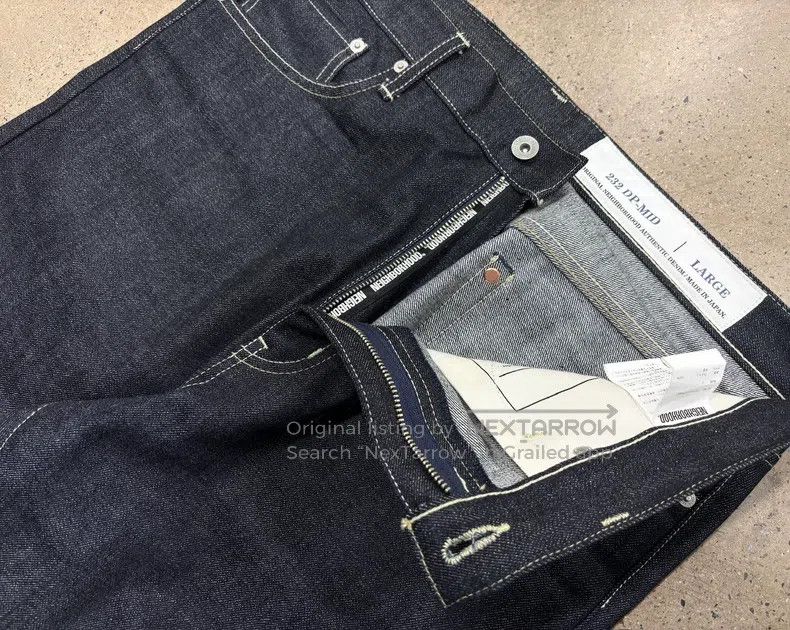 Neighborhood Neighborhood size L 23aw Raw Denim Jeans Rigid Indigo Deni Size US 27 - 5 Thumbnail