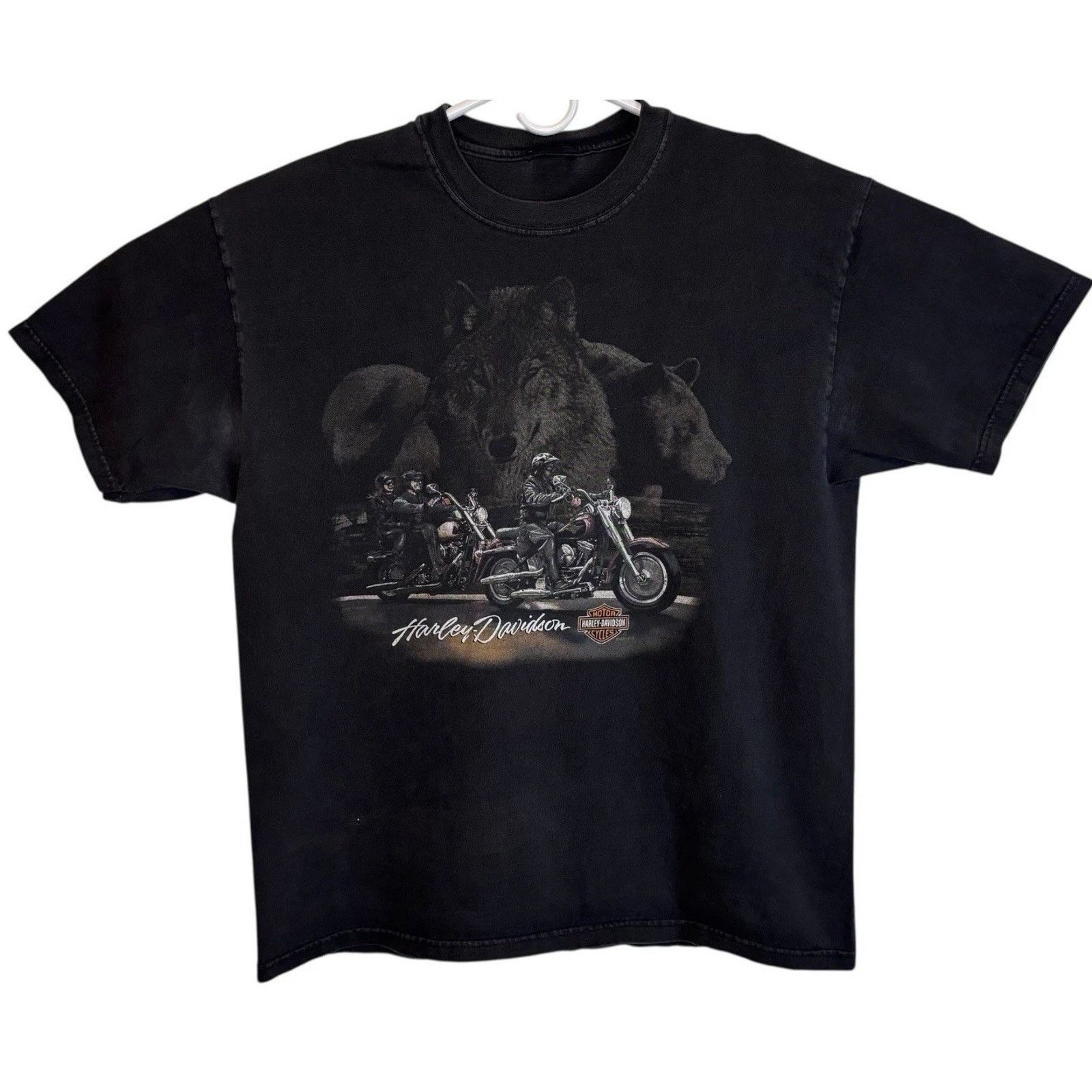 Harley Davidson × Vintage Vintage Y2K Harley Davidson Wolf Pack T Shirt Large Cut Tag Size US L / EU 52-54 / 3 - 1 Thumbnail