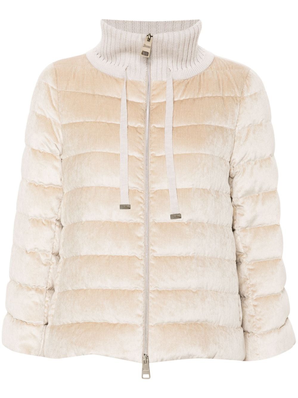 RIBBED VELVET DOWN JACKET