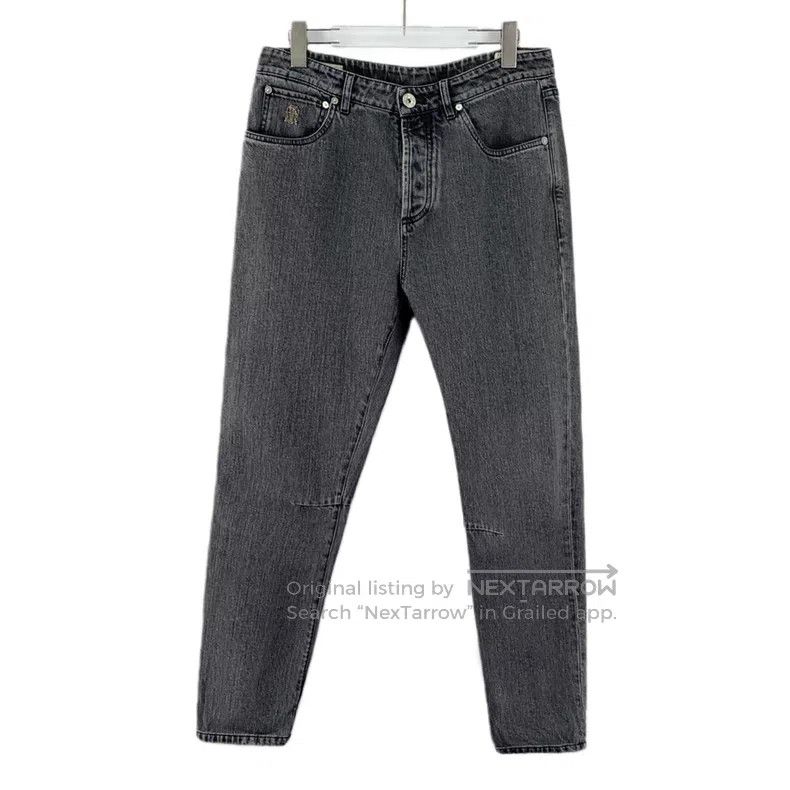 Brunello Cucinelli Brunello Cucinelli Black Gray Cotton Casual Denim Long Pan Size 30" / US 8 / IT 44 - 1 Thumbnail