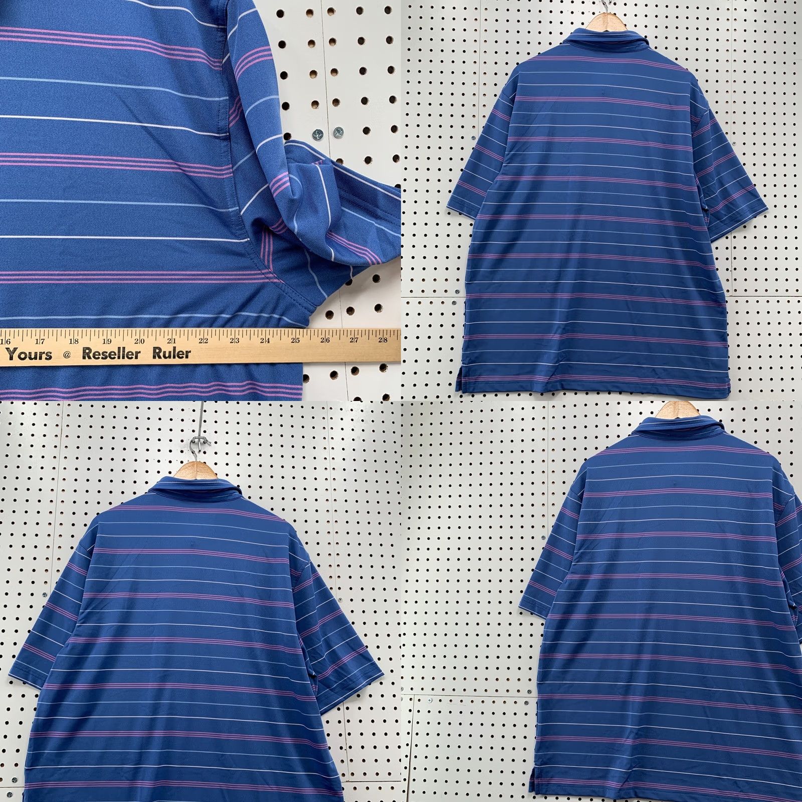 Nat Nast Nat Nast Luxury Originals Polo Shirt Blue Pink Striped MEns XL 25.5x33 Size US XL / EU 56 / 4 - 9 Thumbnail