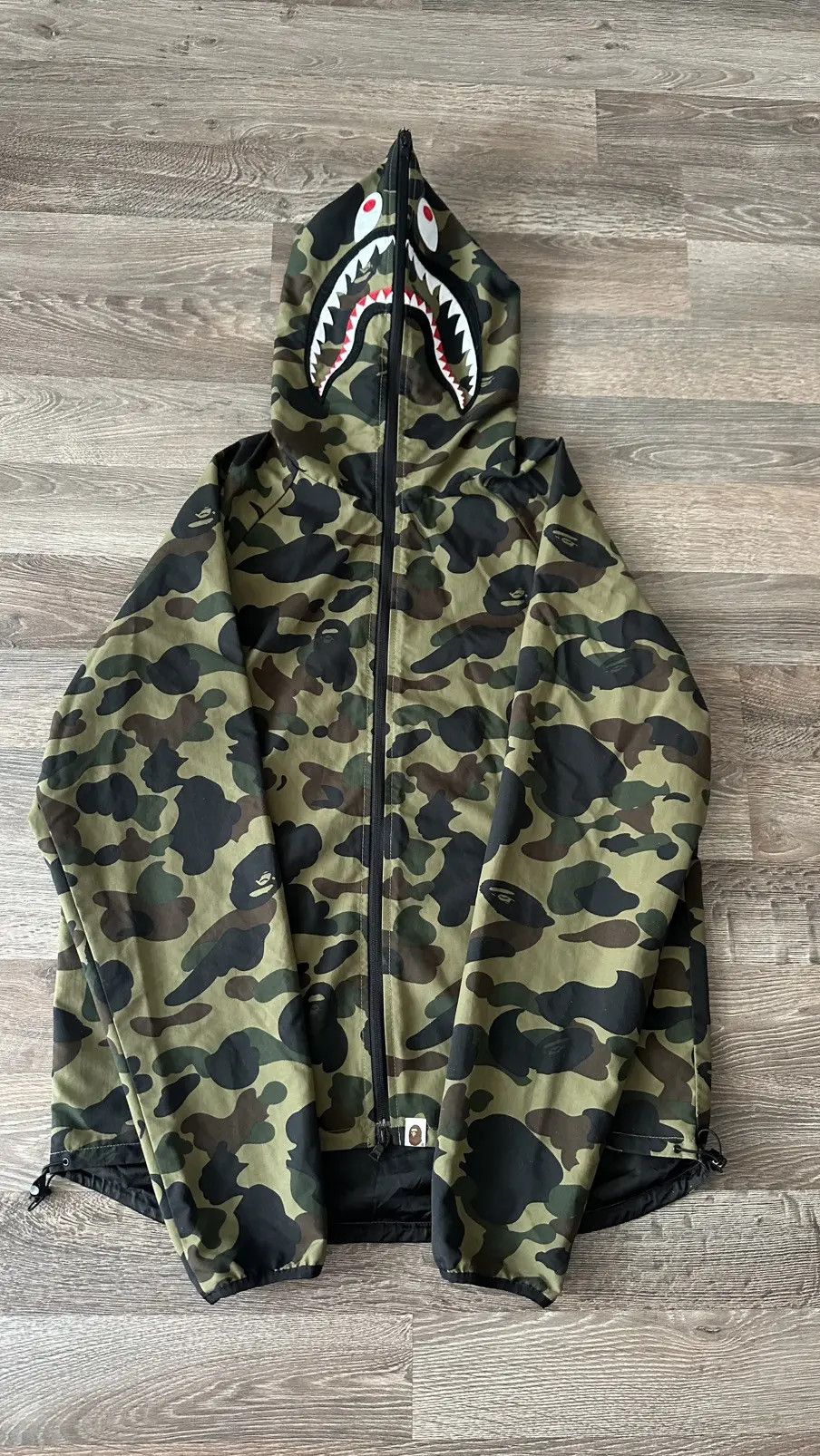 Bape A Bathing Ape BAPE First Camo Green Shark Full Zip Jacket Size US XXL / EU 58 / 5 - 1 Thumbnail
