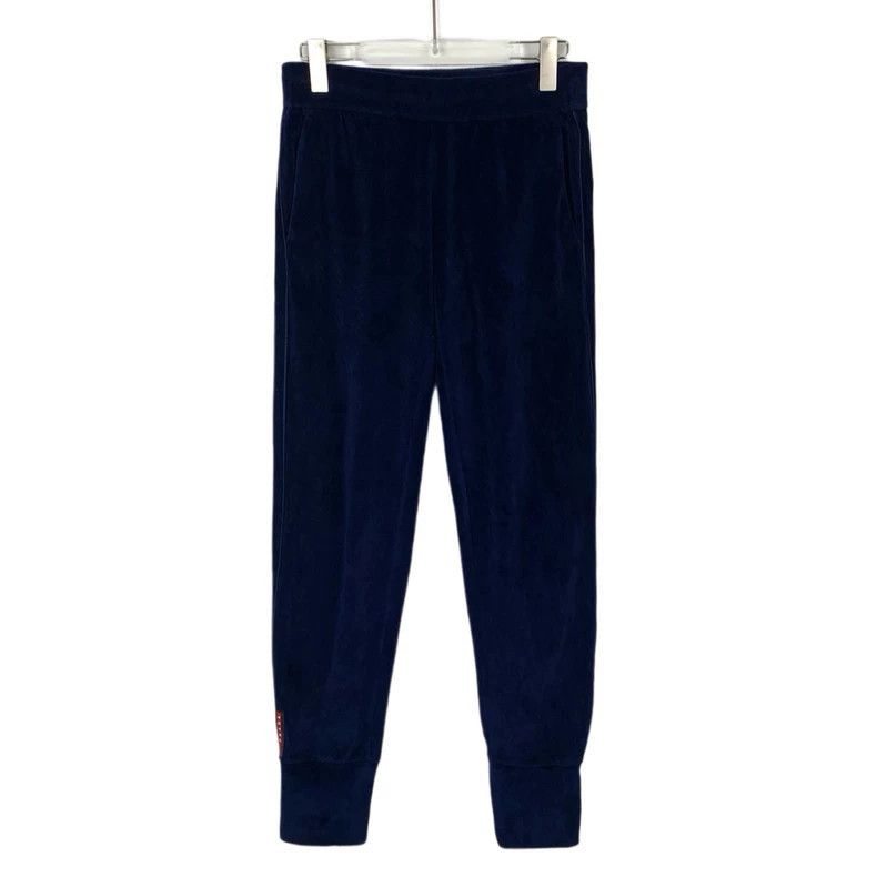 Prada Prada Size XS Blue logo glue strip velvet tie-up casual tro Size US 28 / EU 44 - 1 Thumbnail