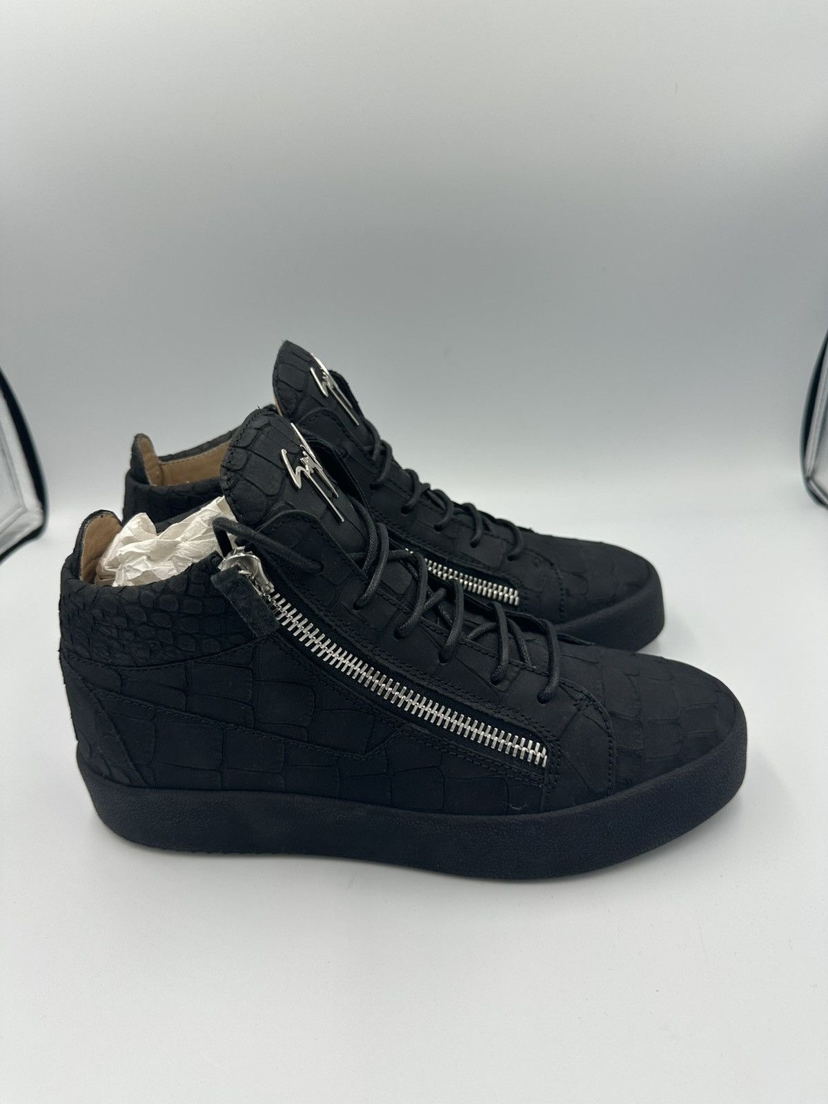 Giuseppe Zanotti Giuseppe Zanotti Hightop Croc Print Sneakers Size US 7.5 / EU 40-41 - 3 Thumbnail