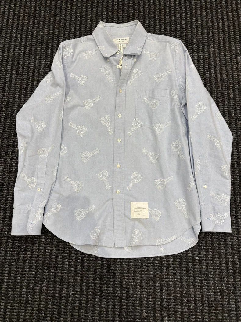 Thom Browne Thom Browne Lobster Embroidered Long Sleeve Shirt - dmc Size US S / EU 44-46 / 1 - 1 Thumbnail