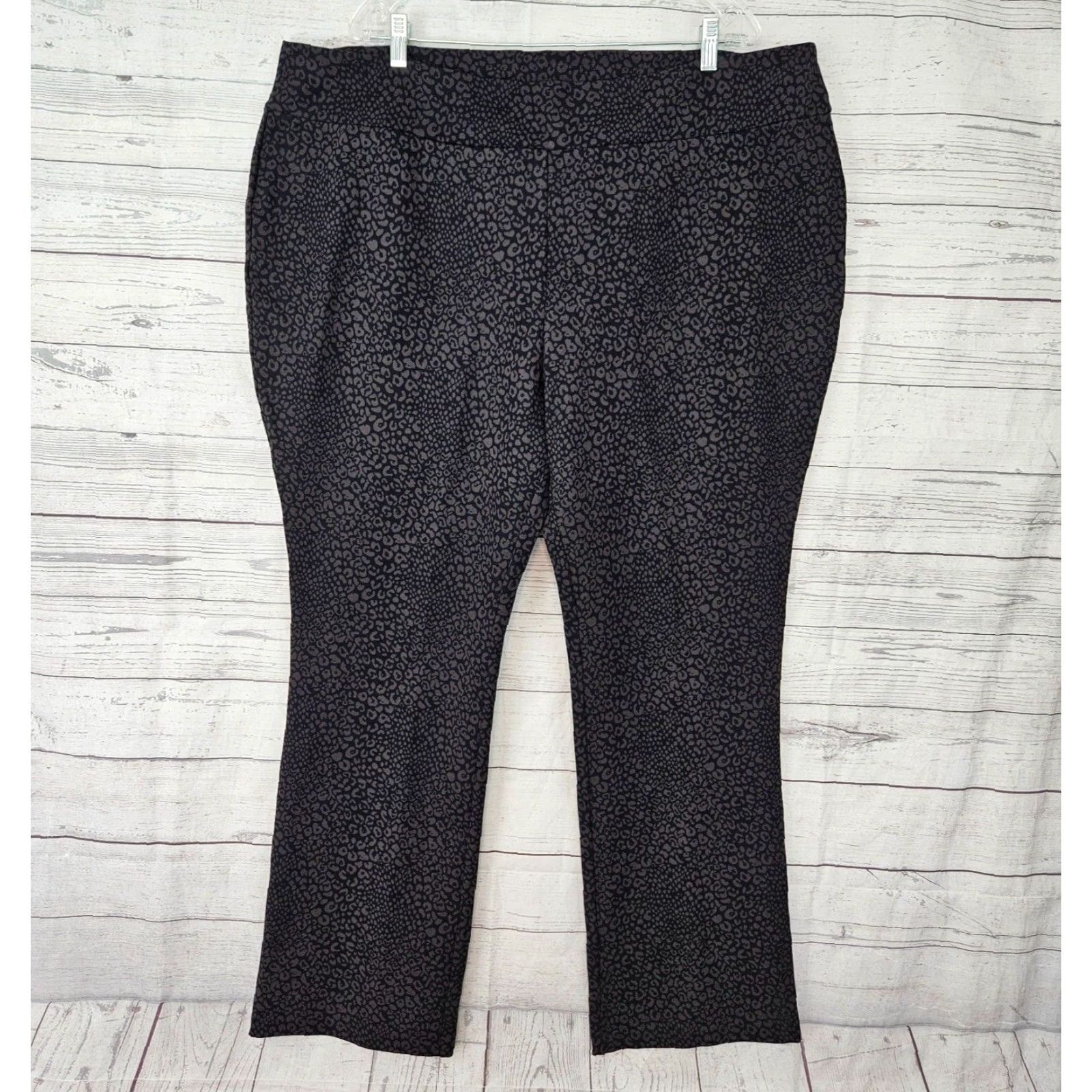 Soft Surroundings Soft Surroundings Womens Mini Boot Ponte Knit Pants Sz 3X Black Gray Pull On Size 40" / US 18 - 2 Thumbnail