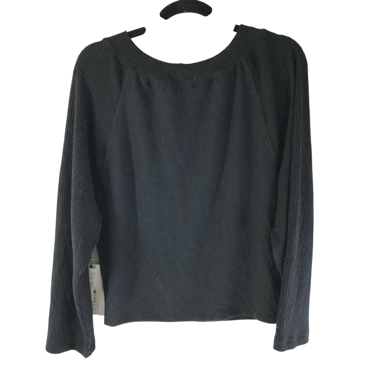 Treasure & Bond Treasure & Bond Womens Sweater Ribbed Knit Scoop Neck Black Size XS / US 0-2 / IT 36-38 - 3 Thumbnail