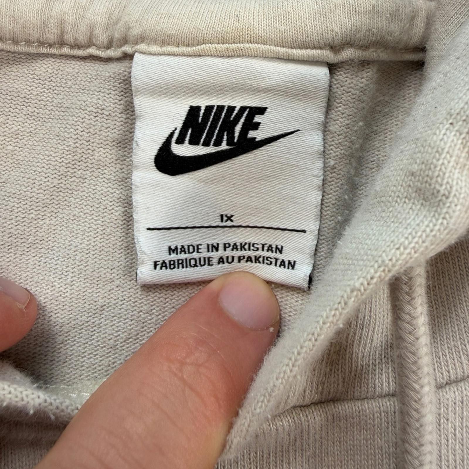 Nike Nike Womens Hoodie Plus 1X Beige Swoosh Sweatshirt Size XL / US 12-14 / IT 48-50 - 4 Thumbnail