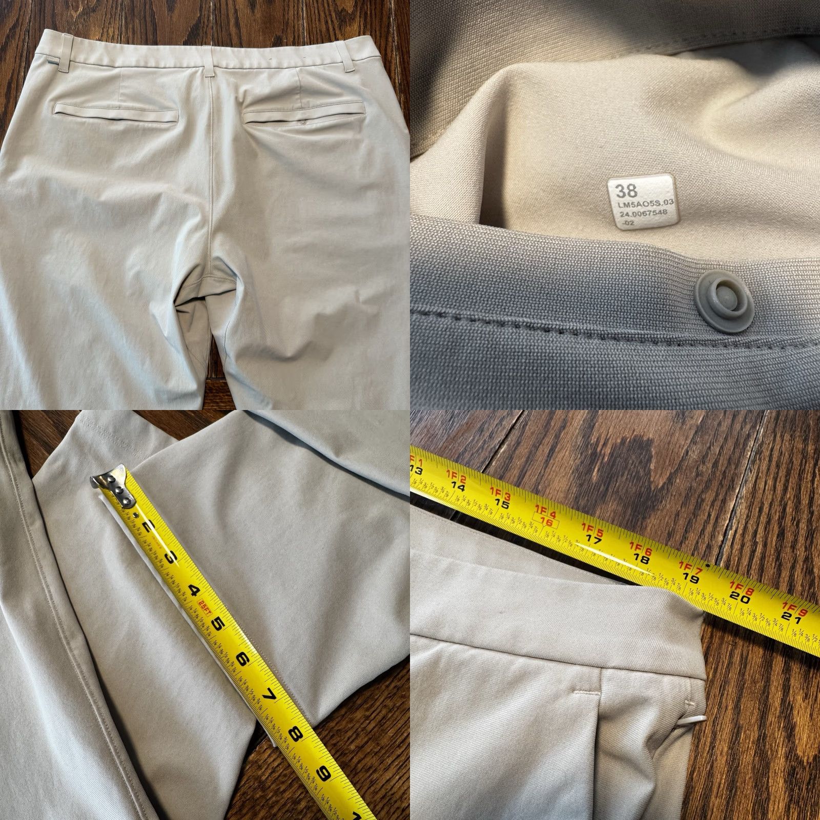 Lululemon Lululemon Men’s Beige Pants Size 38x31 Stretch Zip Pocket Regular Fit Pockets City Classic Golf Hiking Walking Pants Mens BeIge (Regular) Size US 38 / EU 54 - 8 Thumbnail