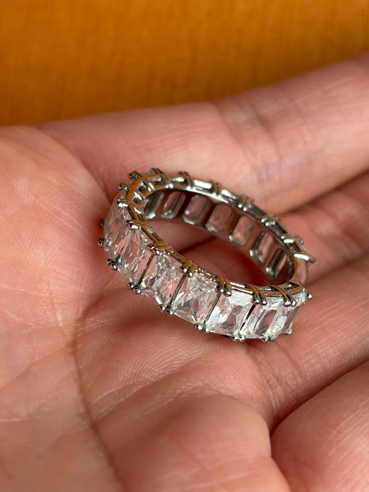 Louis Vuitton LOUIS VUITTON Zircon Silver M Unisex Ring Size ONE SIZE - 4 Thumbnail