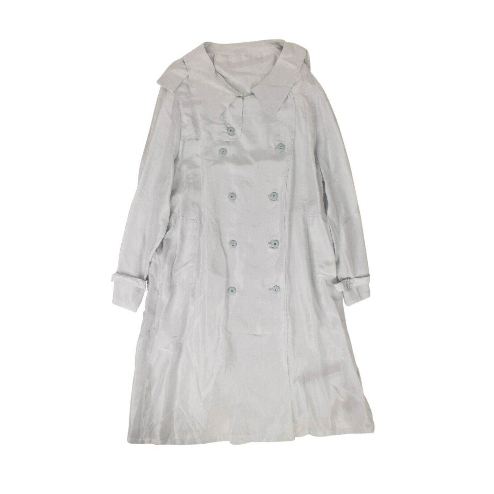 image of Unravel Project White Silk Backwards Trench Jacket Size 38, Women's