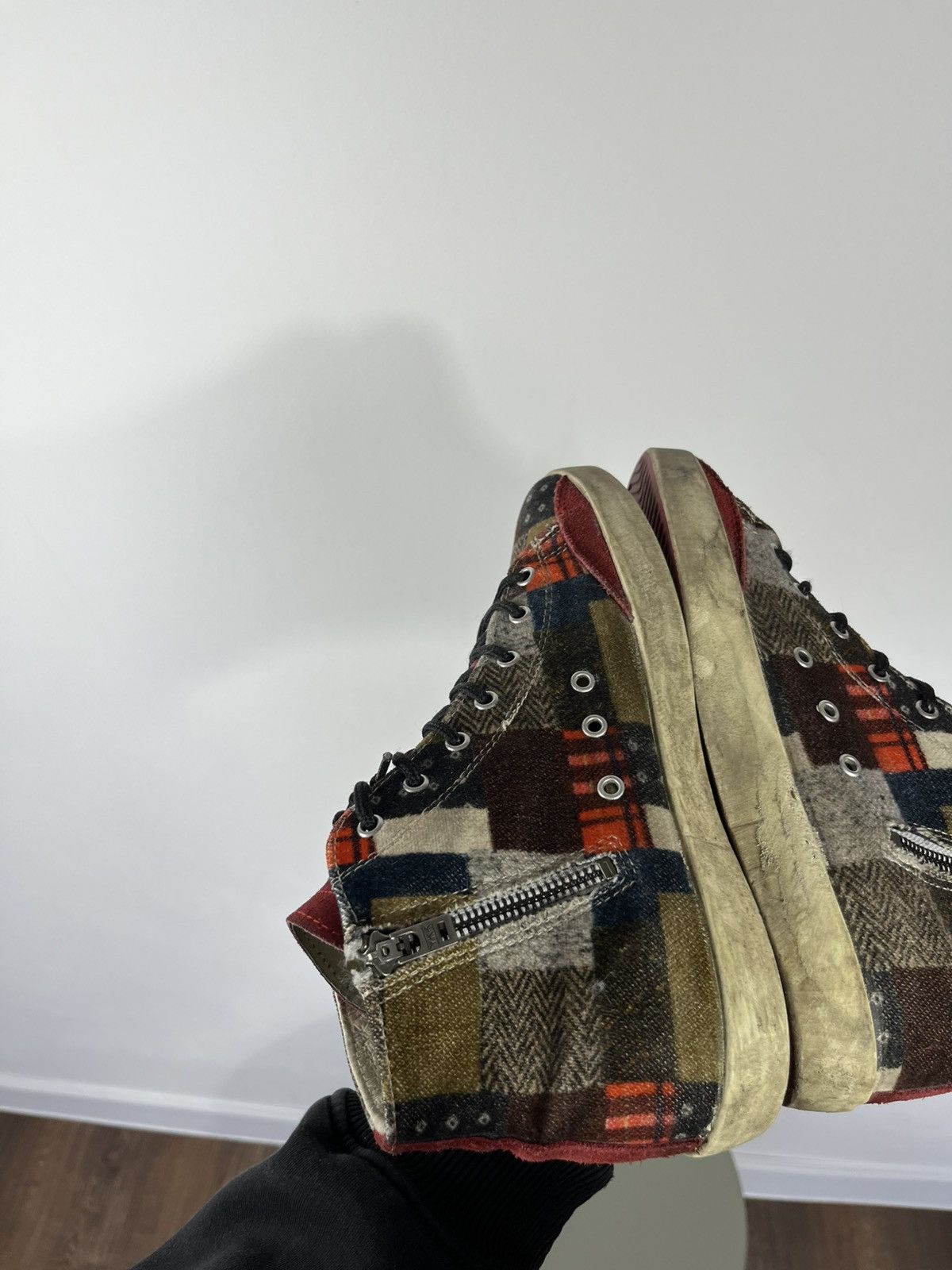 Other Ishikawa Handmade Patchwork High Top Sneakers Shoes EU 38 Size US 7 / IT 37 - 12 Thumbnail